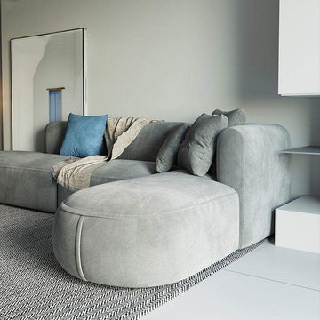 104.3'' L-Shaped Sectional Corner Modern Modular Sofa with Pillows in Gray-Richsoul-Furniture,Living Room Furniture,Sectionals